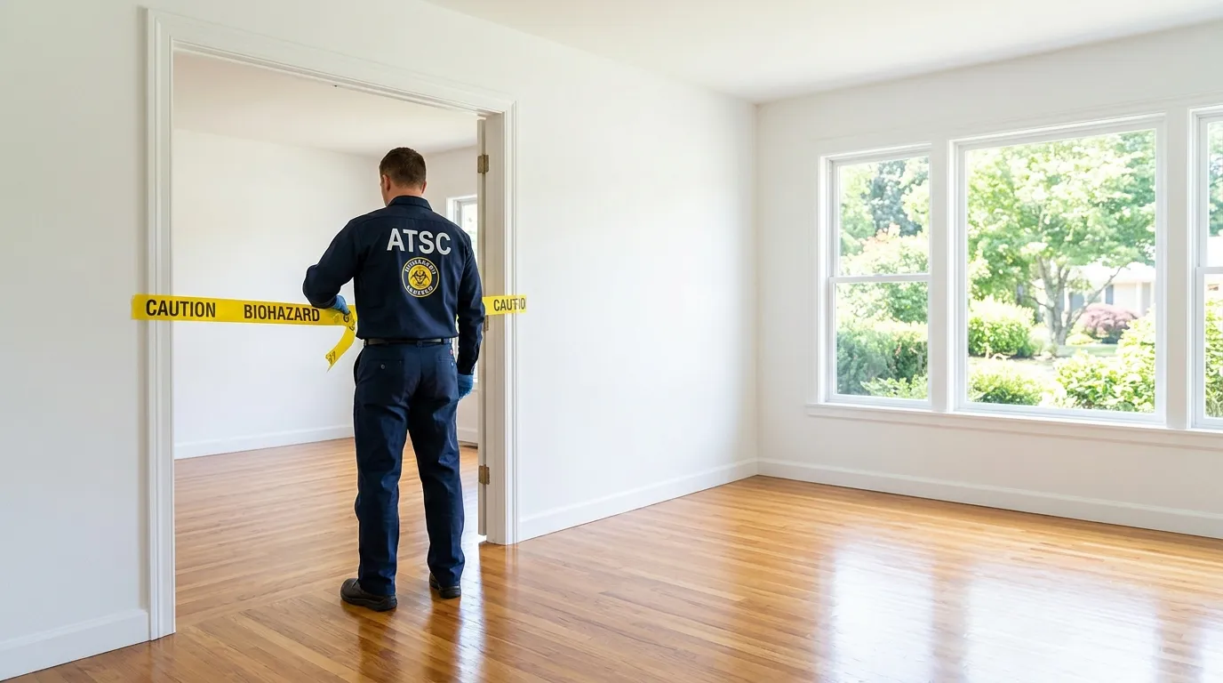 Certified biohazard cleanup crew performing Trauma Scene Cleanup in Union Square